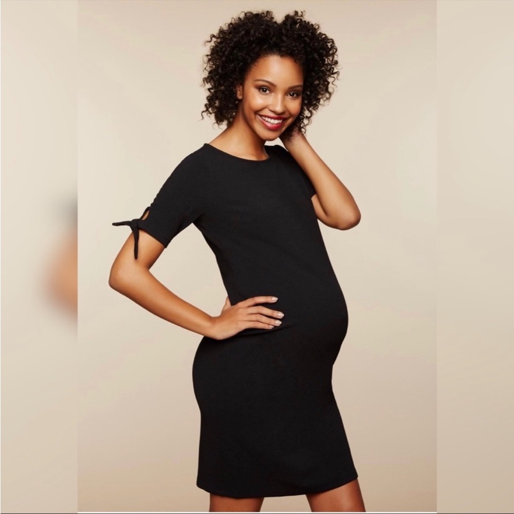 Motherhood Black Maternity Keyhole Dress Size Medium